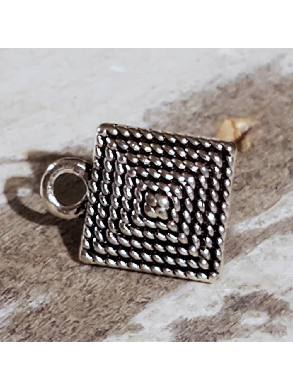 Avant Garde Antique Silver Egyptian Pyramid Dotted Earring Post Findings 2 pcs